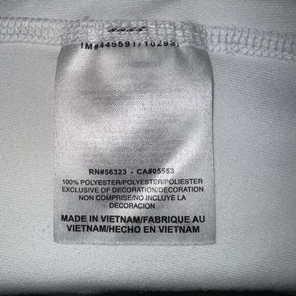 Nike Dri Fit UofO Oregon NCAA Ducks White SS V-Neck T-Shirt Womens LG Puddles - Picture 4 of 5